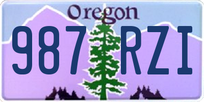 OR license plate 987RZI