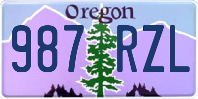 OR license plate 987RZL