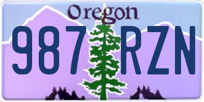 OR license plate 987RZN