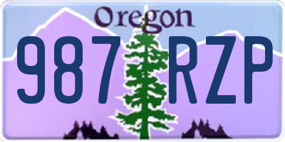 OR license plate 987RZP