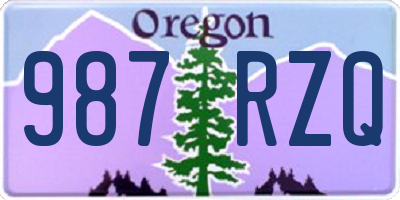 OR license plate 987RZQ