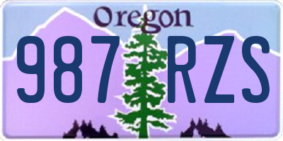 OR license plate 987RZS