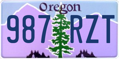OR license plate 987RZT