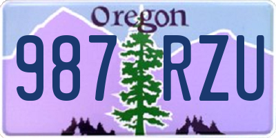 OR license plate 987RZU