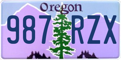 OR license plate 987RZX