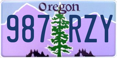 OR license plate 987RZY