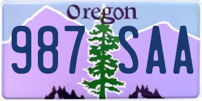OR license plate 987SAA