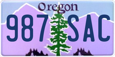 OR license plate 987SAC