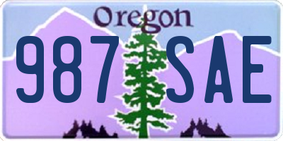 OR license plate 987SAE