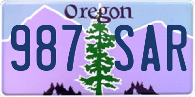 OR license plate 987SAR
