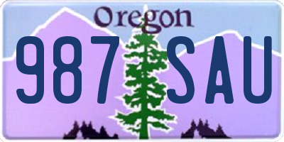 OR license plate 987SAU