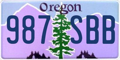 OR license plate 987SBB