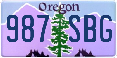 OR license plate 987SBG