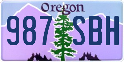 OR license plate 987SBH