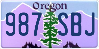 OR license plate 987SBJ