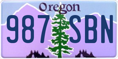 OR license plate 987SBN