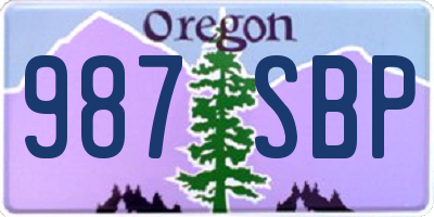 OR license plate 987SBP