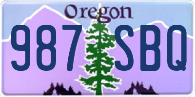 OR license plate 987SBQ