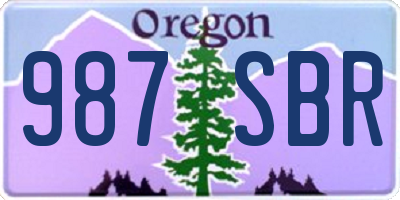 OR license plate 987SBR