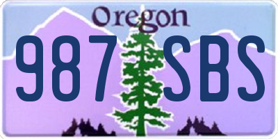 OR license plate 987SBS