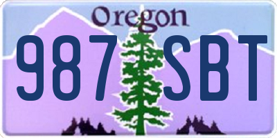 OR license plate 987SBT