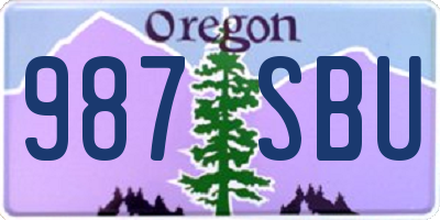 OR license plate 987SBU