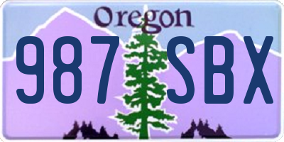 OR license plate 987SBX