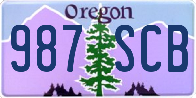 OR license plate 987SCB