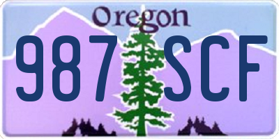 OR license plate 987SCF