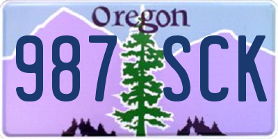 OR license plate 987SCK