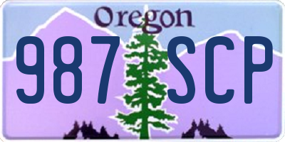 OR license plate 987SCP