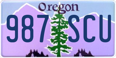 OR license plate 987SCU