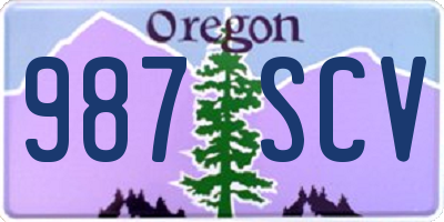 OR license plate 987SCV