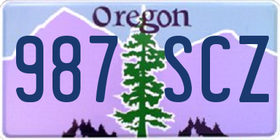 OR license plate 987SCZ