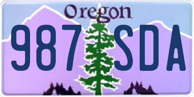 OR license plate 987SDA