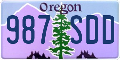 OR license plate 987SDD
