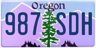 OR license plate 987SDH