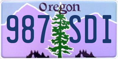 OR license plate 987SDI