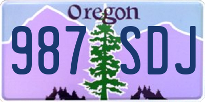 OR license plate 987SDJ