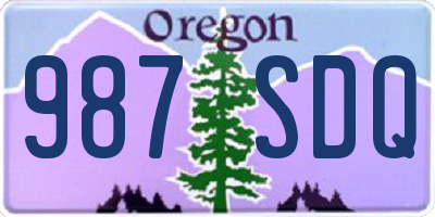 OR license plate 987SDQ