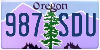 OR license plate 987SDU