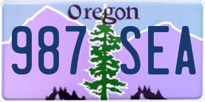 OR license plate 987SEA