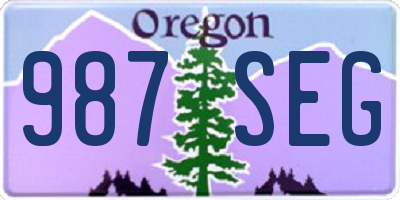 OR license plate 987SEG