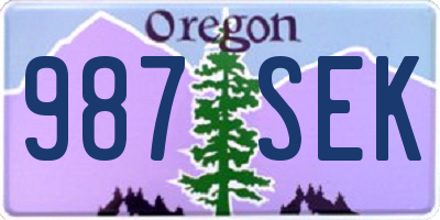 OR license plate 987SEK