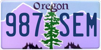 OR license plate 987SEM