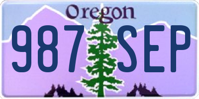 OR license plate 987SEP