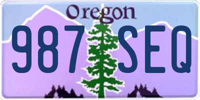 OR license plate 987SEQ