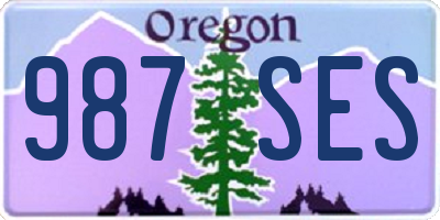 OR license plate 987SES