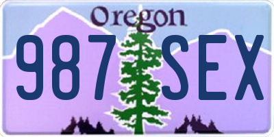 OR license plate 987SEX