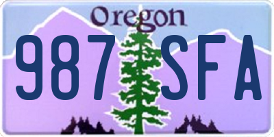 OR license plate 987SFA
